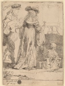 Smrt zjevující se manželskému páru z otevřeného hrobu od Rembrandt van Rijn