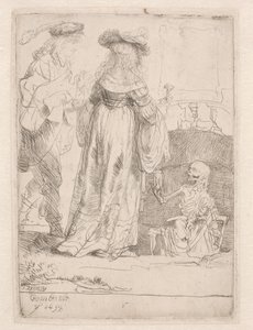 Mladý pár a smrt od Rembrandt van Rijn