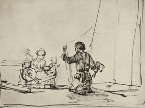 Svatá rodina v dílně od Rembrandt van Rijn