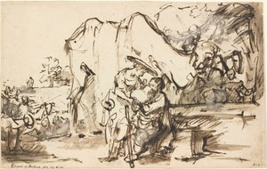 Eliezer a Rebecca u Studny od Rembrandt van Rijn