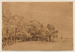 Statek pod stromy od Rembrandt van Rijn
