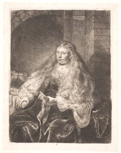 Dívka s vlasy padajícími na ramena ("velká židovská nevěsta") od Rembrandt van Rijn