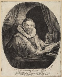 Jan Uytenbogaert, kazatel remonstrantů od Rembrandt van Rijn