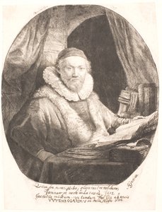 Jan Uytenbogaert, kazatel sekty arminiánských remonstarntů od Rembrandt van Rijn