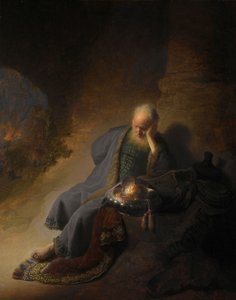 Jeremiáš naříkající nad zničením Jeruzaléma od Rembrandt van Rijn