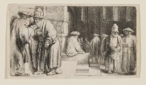 Židé v synagoze od Rembrandt van Rijn