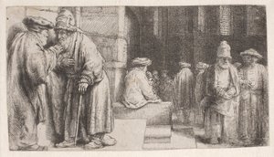 Židé v synagoze od Rembrandt van Rijn