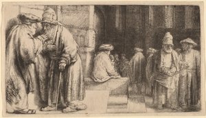 Židé v synagoze od Rembrandt van Rijn