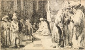 Židé v synagoze od Rembrandt van Rijn