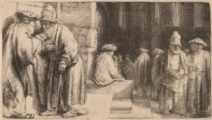 Židé v synagoze, 1648 od Rembrandt van Rijn