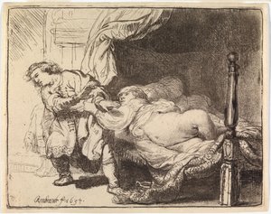 Josef a Potifarova žena od Rembrandt van Rijn