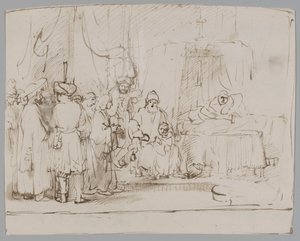 Josef vypráví své sny rodičům a bratrům od Rembrandt van Rijn