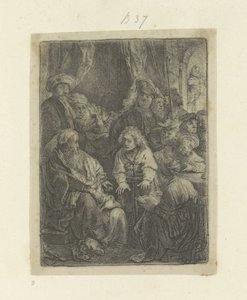 Joseph vypráví své sny Recueil de quatre-vingt-cinq estampes originales (název série) od Rembrandt van Rijn
