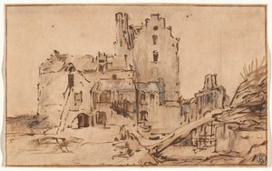 Zámek Kostverloren v rozkladu od Rembrandt van Rijn