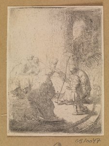 Kristus jako dítě a zákoníci. Malý talíř od Rembrandt van Rijn
