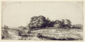 Krajina se senem a stádem ovcí, kolem roku 1652 (lept a suchá jehla na papíře)