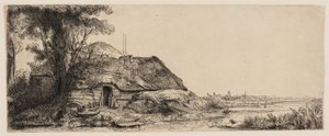 Krajina s chatou a velkým stromem od Rembrandt van Rijn