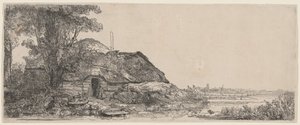 Krajina s chalupou a velkým stromem od Rembrandt van Rijn