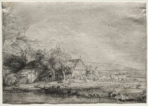 Krajina s krávou od Rembrandt van Rijn