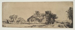 Krajina s farmou podél silnice vedle kanálu, ca. 1652. od Rembrandt van Rijn