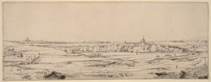 Krajina s výhledem na Haarlem (Pole zlatníků) od Rembrandt van Rijn