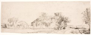 Krajina se silnicí podél kanálu od Rembrandt van Rijn
