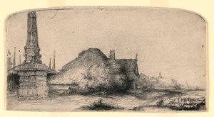Krajina s obeliskem od Rembrandt van Rijn