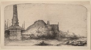 Krajina s obeliskem od Rembrandt van Rijn