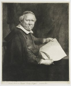 Lieven Willemsz. van Coppenol, mistr písma: větší deska od Rembrandt van Rijn