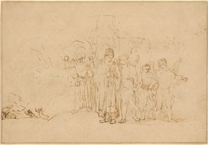 Lot a jeho rodina opouštějí Sodomu od Rembrandt van Rijn