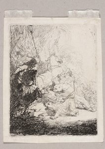 Malý lov na lvy (se dvěma lvy) od Rembrandt van Rijn