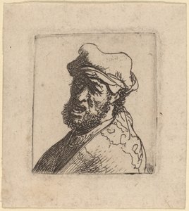 Muž křičí, tři čtvrtiny vlevo od Rembrandt van Rijn