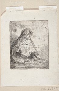 Panna Maria Bolestná s nástroji Kristova utrpení od Rembrandt van Rijn