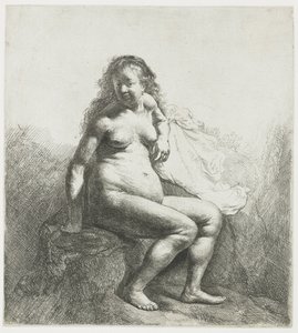Nahá žena na hromadě od Rembrandt van Rijn