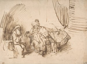 Nathan napomínající David, 1650-55. od Rembrandt van Rijn