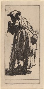Stará žebračka s tykví od Rembrandt van Rijn