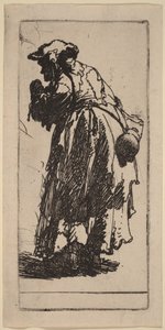 Stará žebračka s tykví od Rembrandt van Rijn