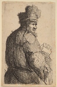 Starý muž pohled zezadu, profil doprava od Rembrandt van Rijn
