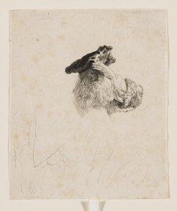 Starý muž, který si rukou zakrývá oči od Rembrandt van Rijn