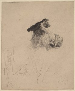 Starý muž, který si rukou zakrývá oči od Rembrandt van Rijn