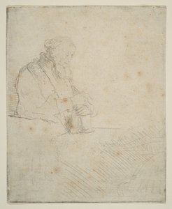 Starý muž v meditaci, opírající se o knihu, ca. 1645. od Rembrandt van Rijn