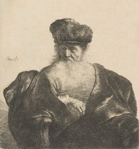 Starý muž s vousy, kožešinovou čepicí a sametovým pláštěm, ca. 1631, ca. 1631. od Rembrandt van Rijn