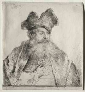 Starý muž s dělenou kožešinovou čepicí, 1640. od Rembrandt van Rijn