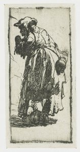 Stará žebračka s tykvou od Rembrandt van Rijn