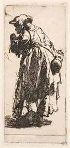 Stará žebračka s tykvou od Rembrandt van Rijn