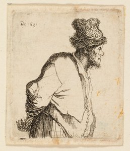Rolník s rukama za zády od Rembrandt van Rijn