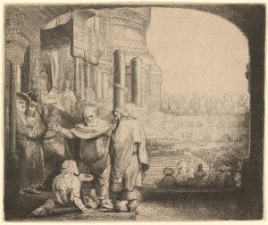 Petr a Jan léčení mrzáka u brány chrámu od Rembrandt van Rijn