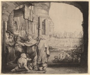 Petr a Jan léčení mrzáka u brány chrámu od Rembrandt van Rijn