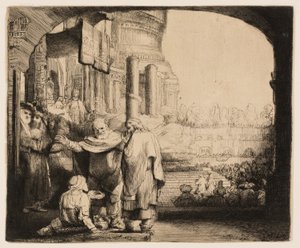 Petr a Jan léčení mrzáka u brány chrámu od Rembrandt van Rijn