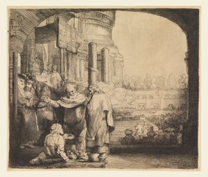 Petra a Jana u brány chrámu od Rembrandt van Rijn
